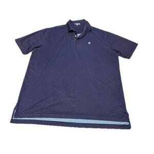 Peter Millar Men's Navy Pint Night Performance Jersey Golf Polo Size XL Oak Leaf